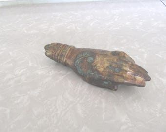 Antique Victorian Brass Hand Door Knocker