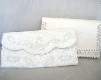 2 Vintage Beaded Clutch Purses, 1950s Formal Wedding
