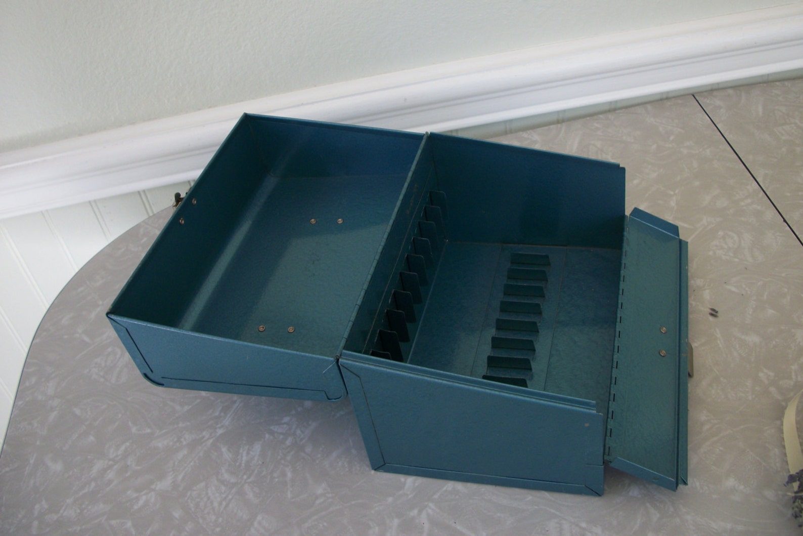 Vintage Metal File Box Excelsior Stamford Blue | Etsy