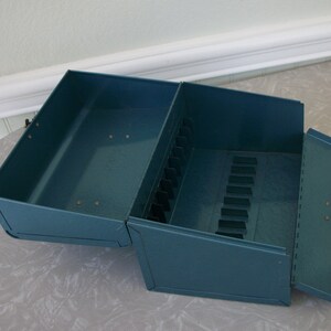 Vintage Metal File Box Excelsior Stamford Blue - Etsy