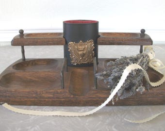 Vintage Mens Dresser Wood Valet Organizer made in Japan
