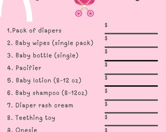Pink Baby Shower Game • Price Is Right Printable (Instant Download)