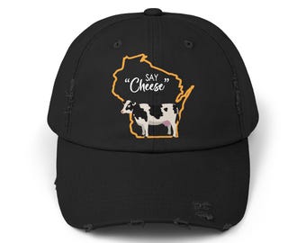 Say Cheese Cow Wisconsin Cap | Dairy State Outline Hat