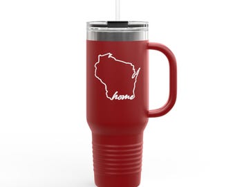 Tazza da viaggio isolata Wisconsin, 40 once