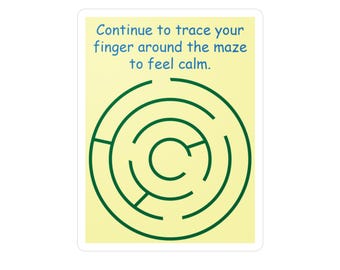 Adesivo rilassante a forma di labirinto per le dita, in vinile fustellato / Allevia l'ansia