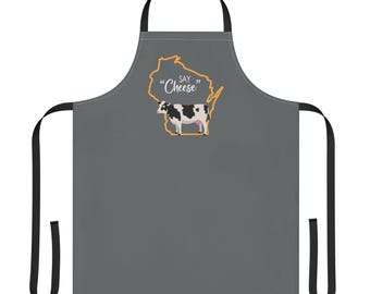 Grembiule "Dì Cheese Cow Wisconsin" / Grembiule da cucina divertente dello Stato dei latticini