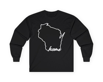 Wisconsin Home State Long Sleeve Tee, Unisex Ultra Cotton