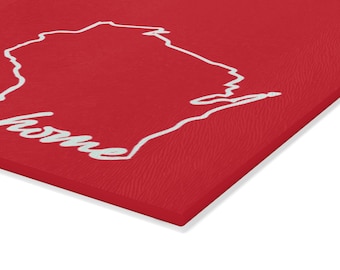 Tagliere in vetro con sagoma della casa del Wisconsin / Decorazione della cucina con sagoma dello stato