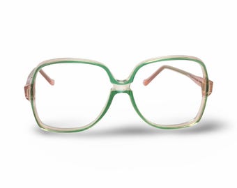 Montura de gafas Elizabeth Arden Shuron para mujer, cuadrada, verde y rosa, estilo vintage de los años 80.