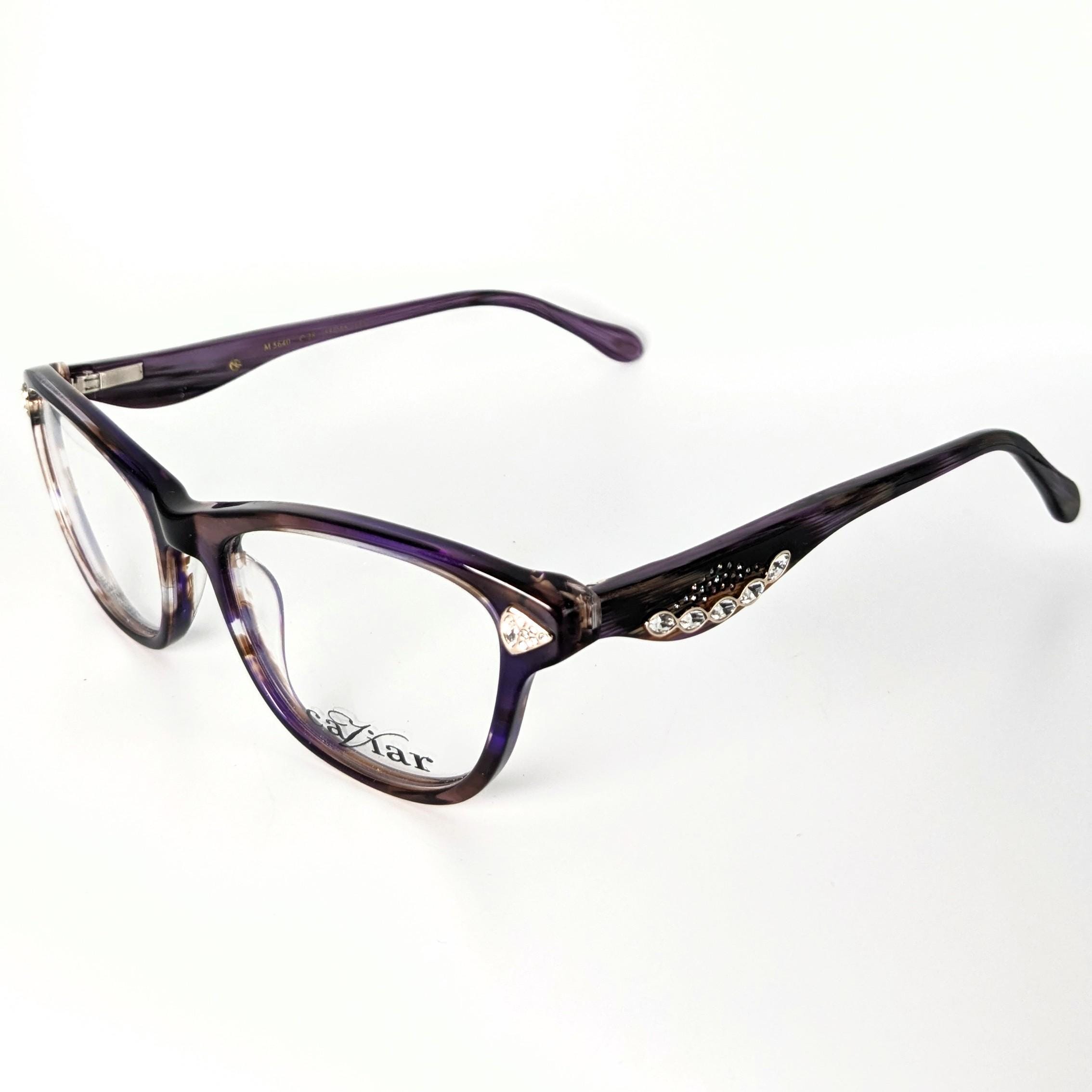 Caviar Swarovski Crystal Eyeglasses: Purple Tortoise  display picture 1