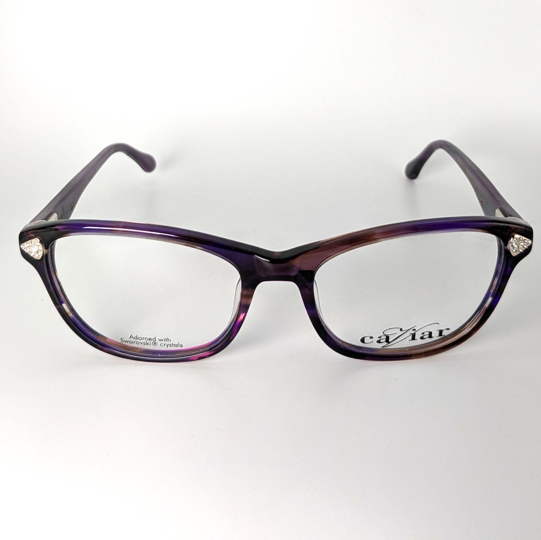 Caviar Swarovski Crystal Eyeglasses: Purple Tortoise  display picture 2