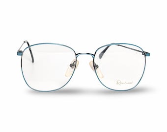 Monturas de gafas extragrandes azules para mujer, estilo vintage de los años 80, marca REM Rembrand, fabricadas en Japón.