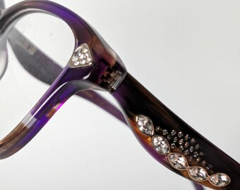 Luxe Eyeglasses 349 001 Swarovski Elements Black Rectangular  display picture 1
