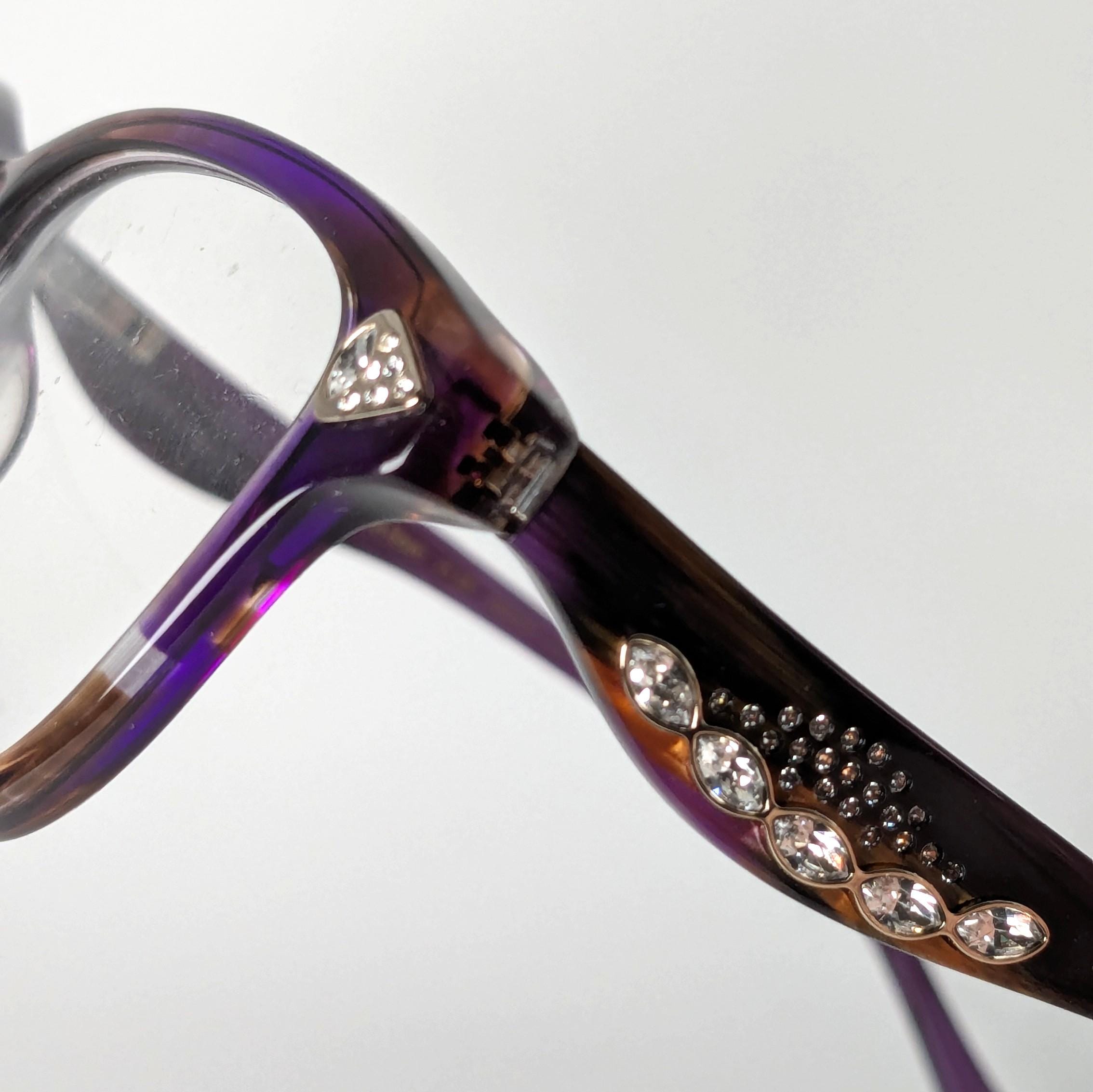 Caviar Swarovski Crystal Eyeglasses: Purple Tortoise  display picture 3