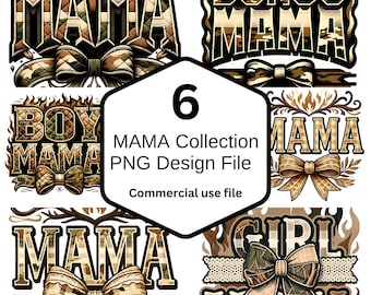 Hunting Mama Camo Western Retro PNG Bundle, Trendy Mom Shirt Sublimation Design, Camo Print Hunter Mom Camo Digital Download