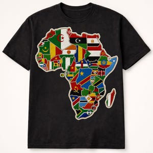 Mappa della bandiera africana PNG, toppa con la bandiera dei paesi africani png, design della mappa dell'Africa in ciniglia, maglietta del patrimonio africano PNG, storia nera PNG, digitale