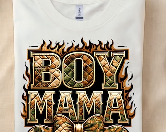 Hunting Mama Camo Western Retro PNG, Trendy Mom Shirt Sublimation Design, Camo Print Hunter Mom Camo Digital Download, Boy Mama