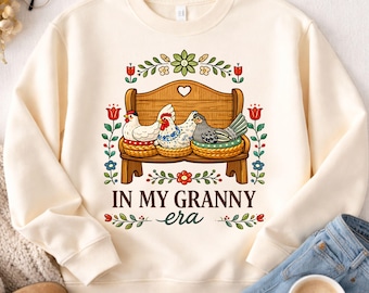 In meiner Oma Ära PNG, Vintage inspiriertes Sublimationsdesign, 90er Jahre inspirierter Oma Kern png, Thrifted Dekor Oma Pullover Digitaler Download