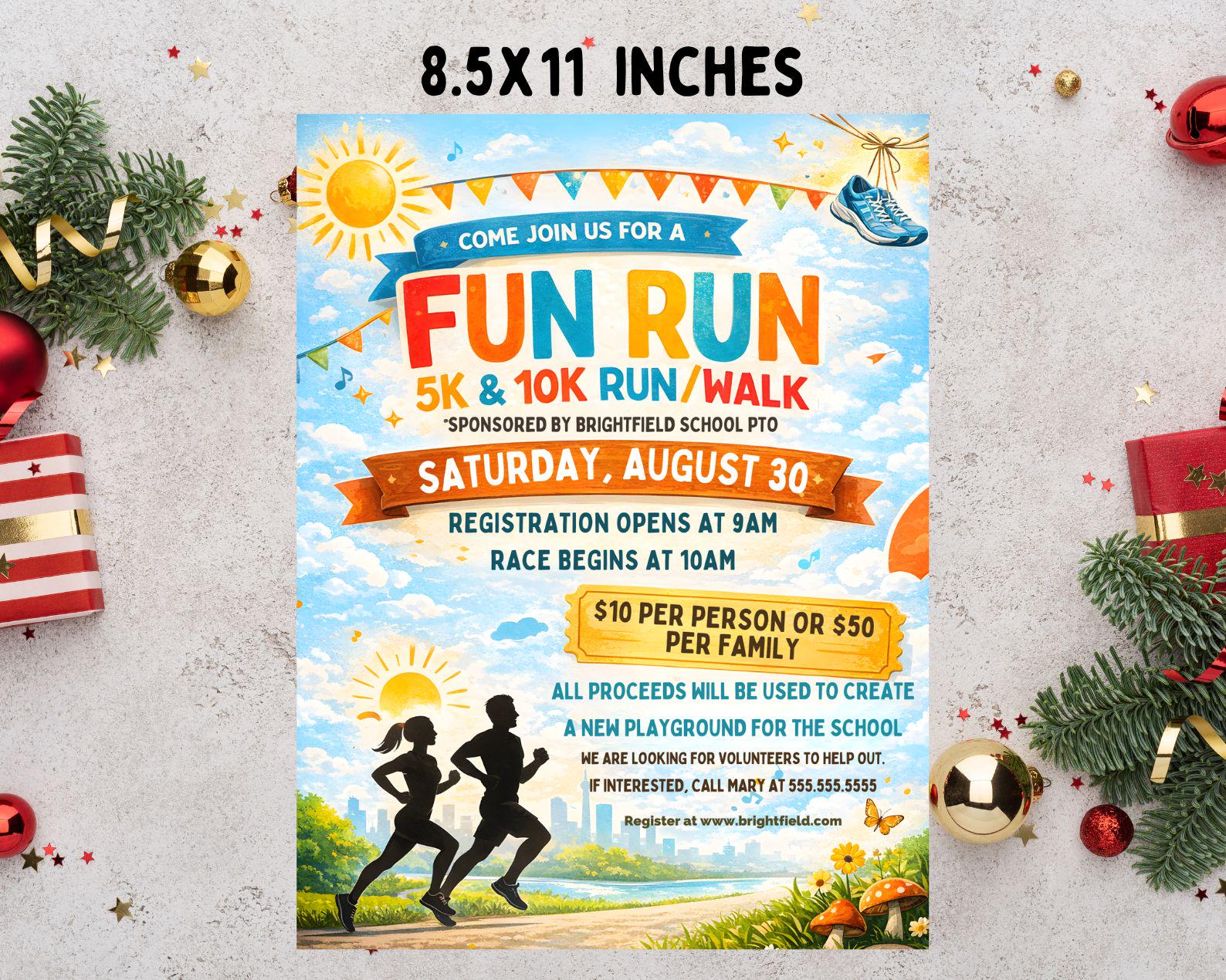 Funny Racing Event Flyer Editable Fun Run Flyer Template: Race Event Poster (canva Download) - Etsy