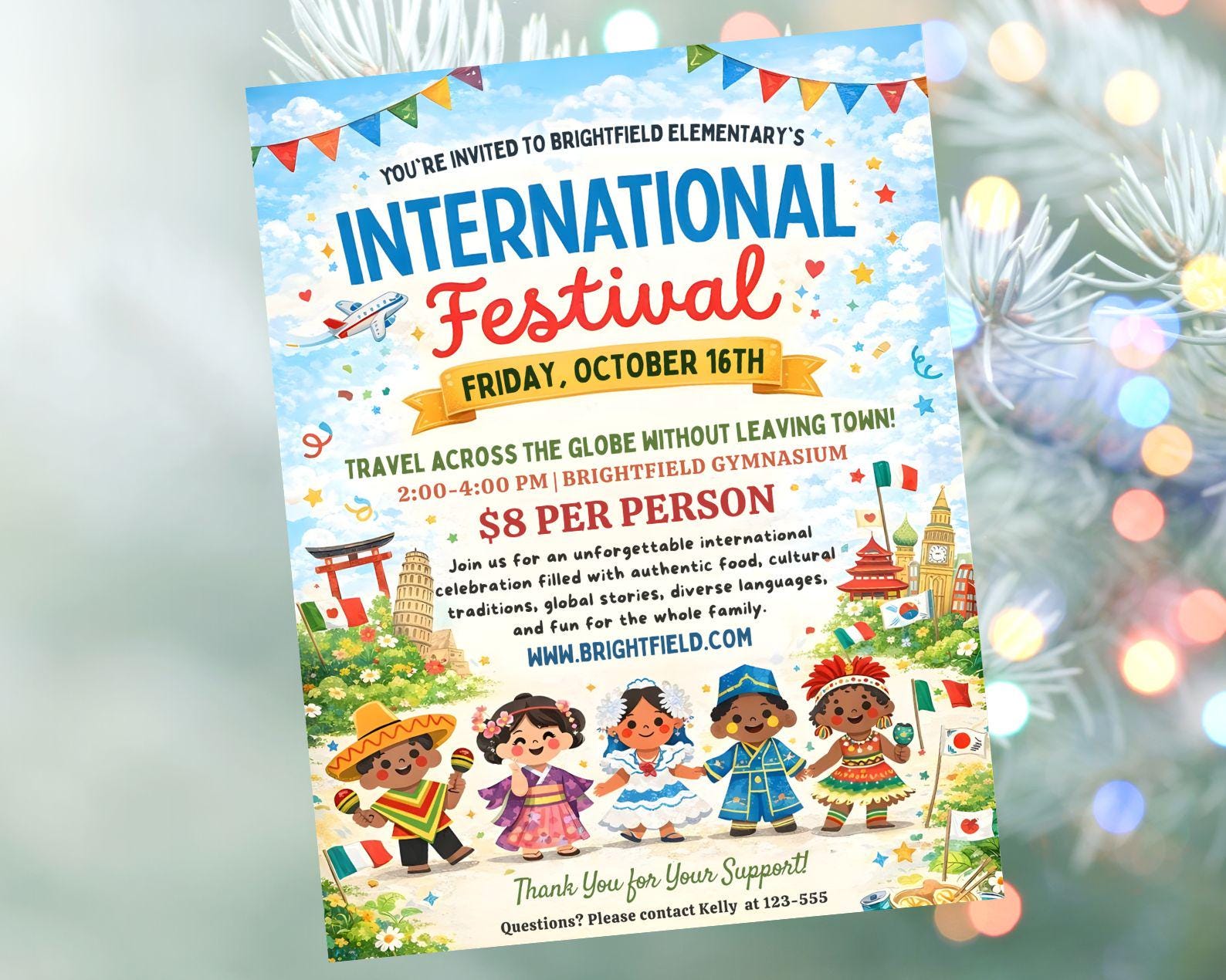 International School Festival Flyer: Multicultural Fair Invitation ...