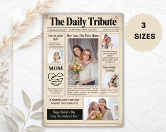 Bearbeitbare Muttertags-Zeitungsvorlage | Druckbare Mama Geschenk | Personalisiertes Muttertags Poster | Personalisierte Karte für Mama | DIY Andenken