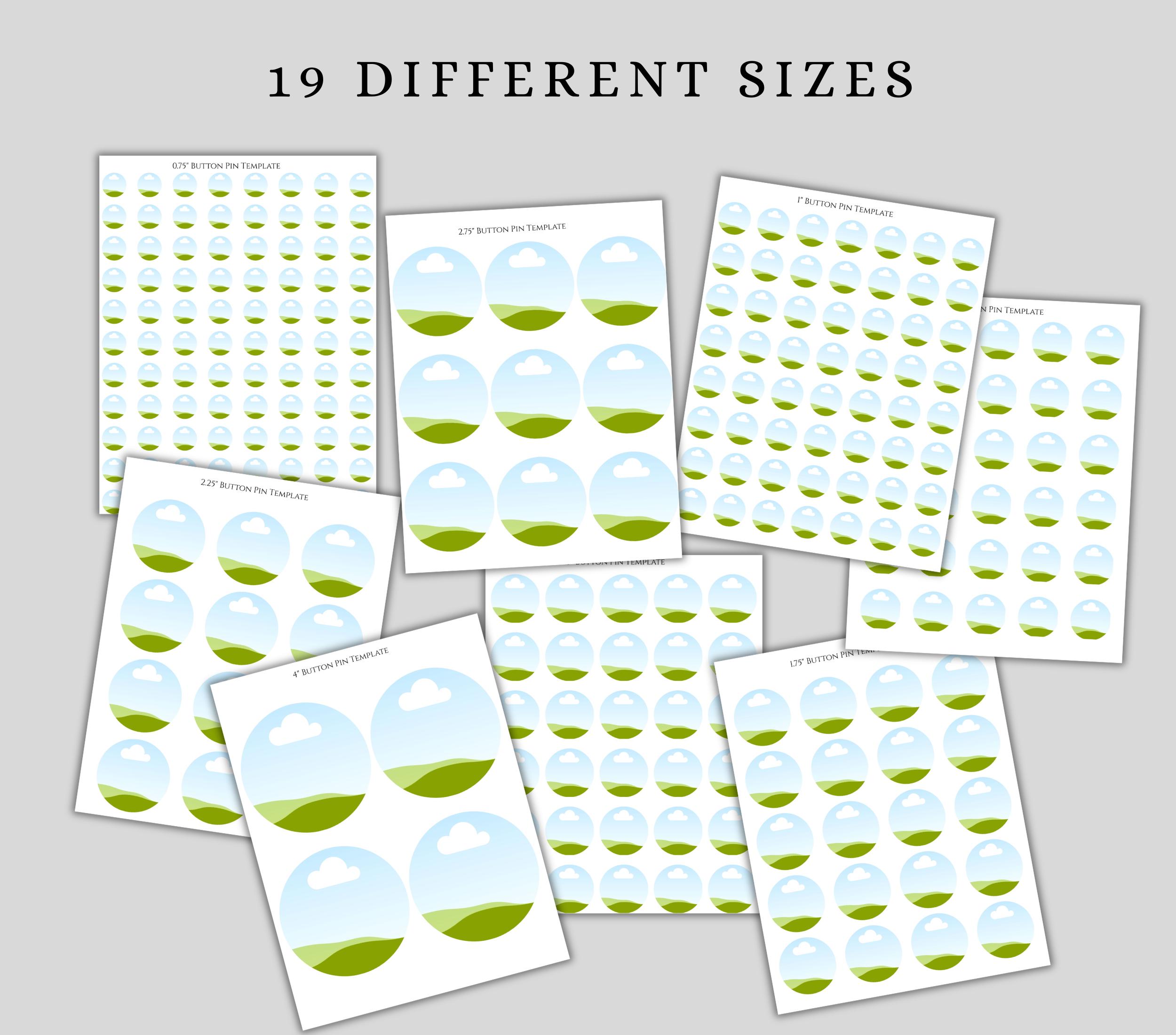 Button Pin Template Bundle Canva Editable, Pinback Buttons Template Set ...