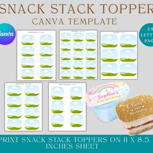 Plantilla editable para etiquetas de cajas de snacks, etiquetas para cajas de papas fritas en Canva, recuerdos de fiesta imprimibles, etiquetas personalizadas para cajas de papas fritas, envoltorios de snacks de cumpleaños para hacer tú mismo