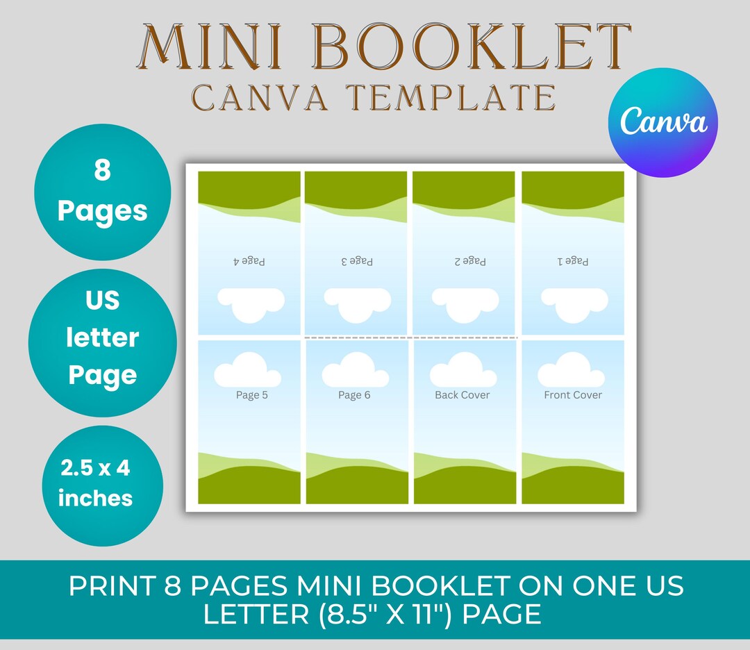 Kids Mini Booklet Canva Template | Editable Printable Mini Book | DIY ...