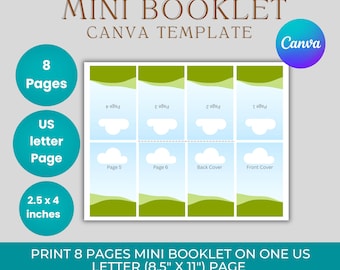Kids Mini Booklet Canva Template | Bearbeitbares druckbares Minibuch | DIY-Lernbuch für Kinder zum Ausmalen | Digitaler Download