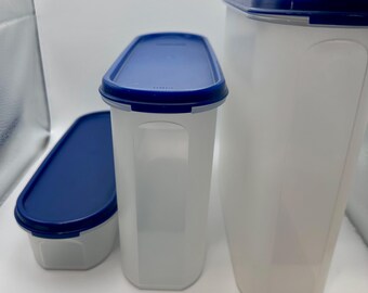 ヴィンテージ タッパーウェア モジュラーメイト クリア ロイヤルブルー