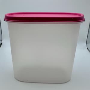Vintage Tupperware Super Oval Modular Mate #3 Container, Pink Seal