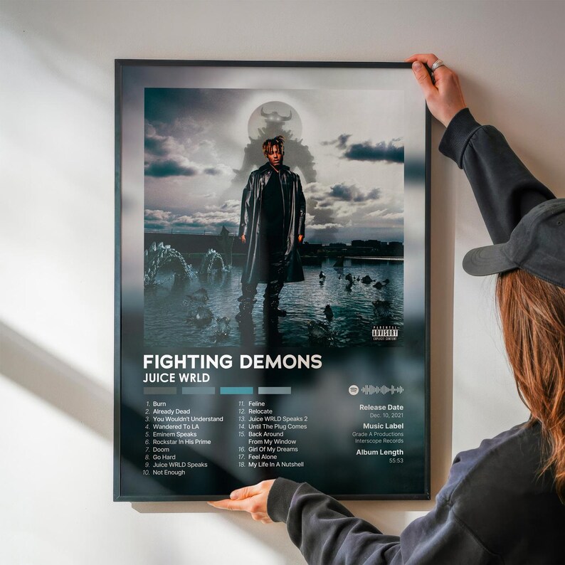 Fighting Demons - Juice Wrld - Premium Semi-gloss Poster - Unframed ...