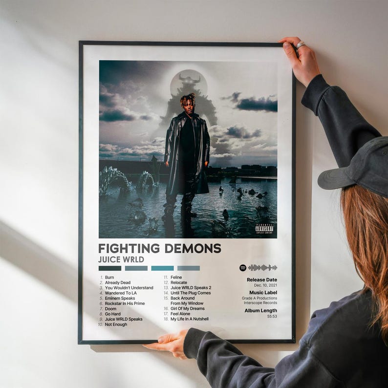 Fighting Demons - Juice Wrld - Premium Semi-gloss Poster - Unframed ...