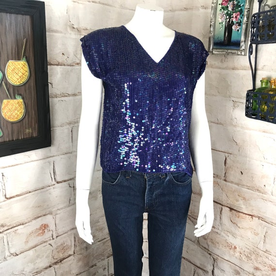 80/'s Sequin Blouse RINA Z
