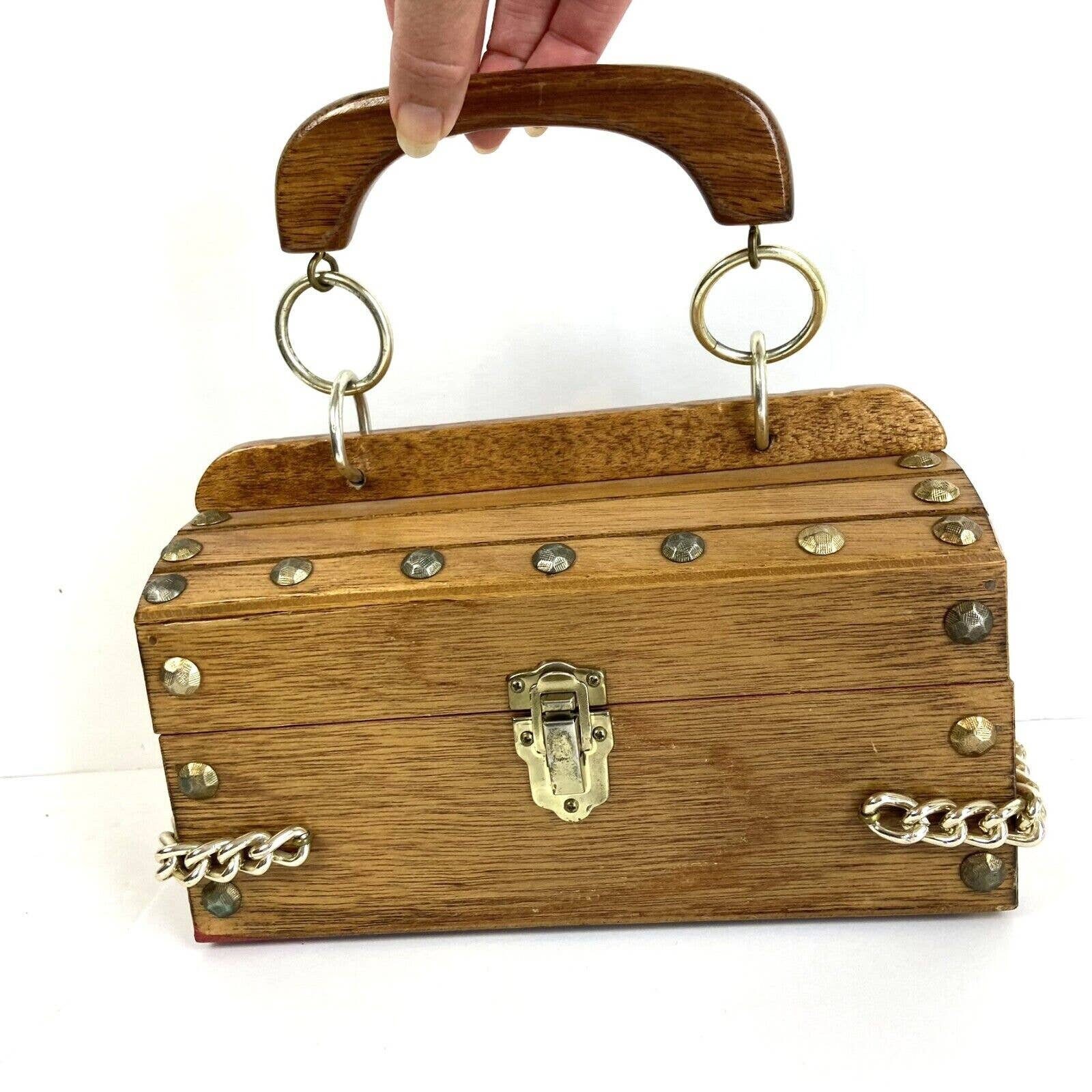 Antique wooden purse clearance