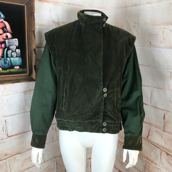 Vintage 80s Womens Mens Foxrun Green Velvet Cordur