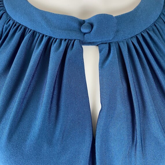 Vintage 70s Cornflower Blue Satin Medium Polyeste… - image 3