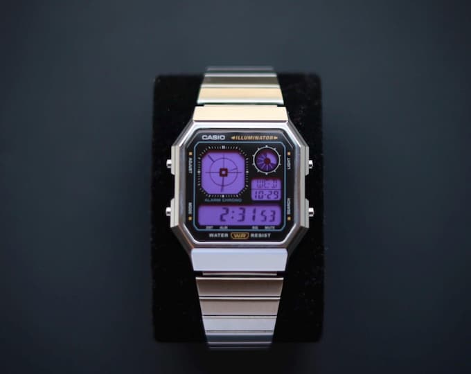 CASIO A130 Watch with Purple Colour Modification