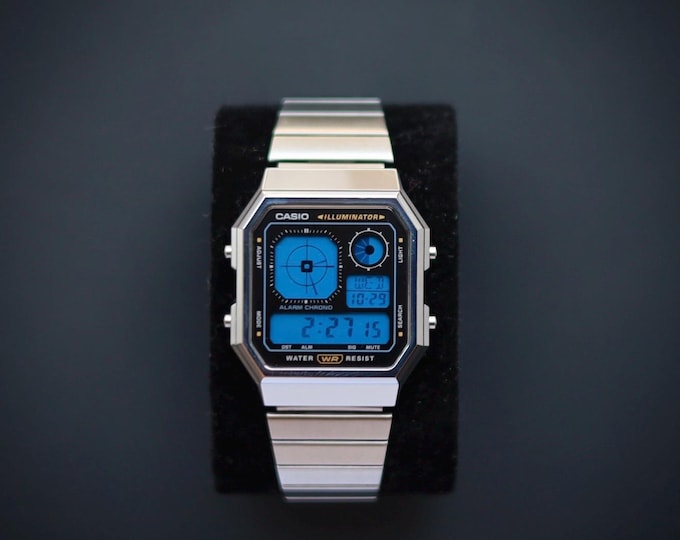 CASIO A130 Watch with Blue Colour Modification