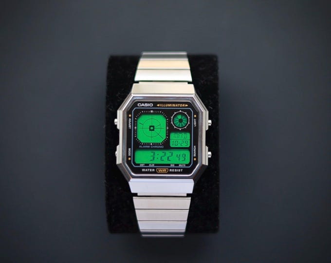 CASIO A130 Watch with Green Colour Modification