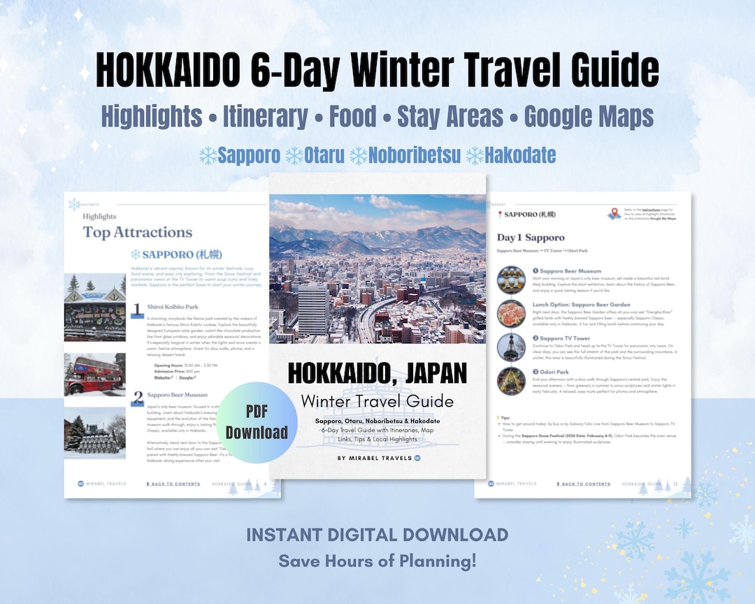 Hokkaido, Japan Winter Travel Guide (digital PDF) | 6-day Itinerary ...
