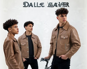Men's Distressed Lambskin Leather Jacket | Handmade Outerwear