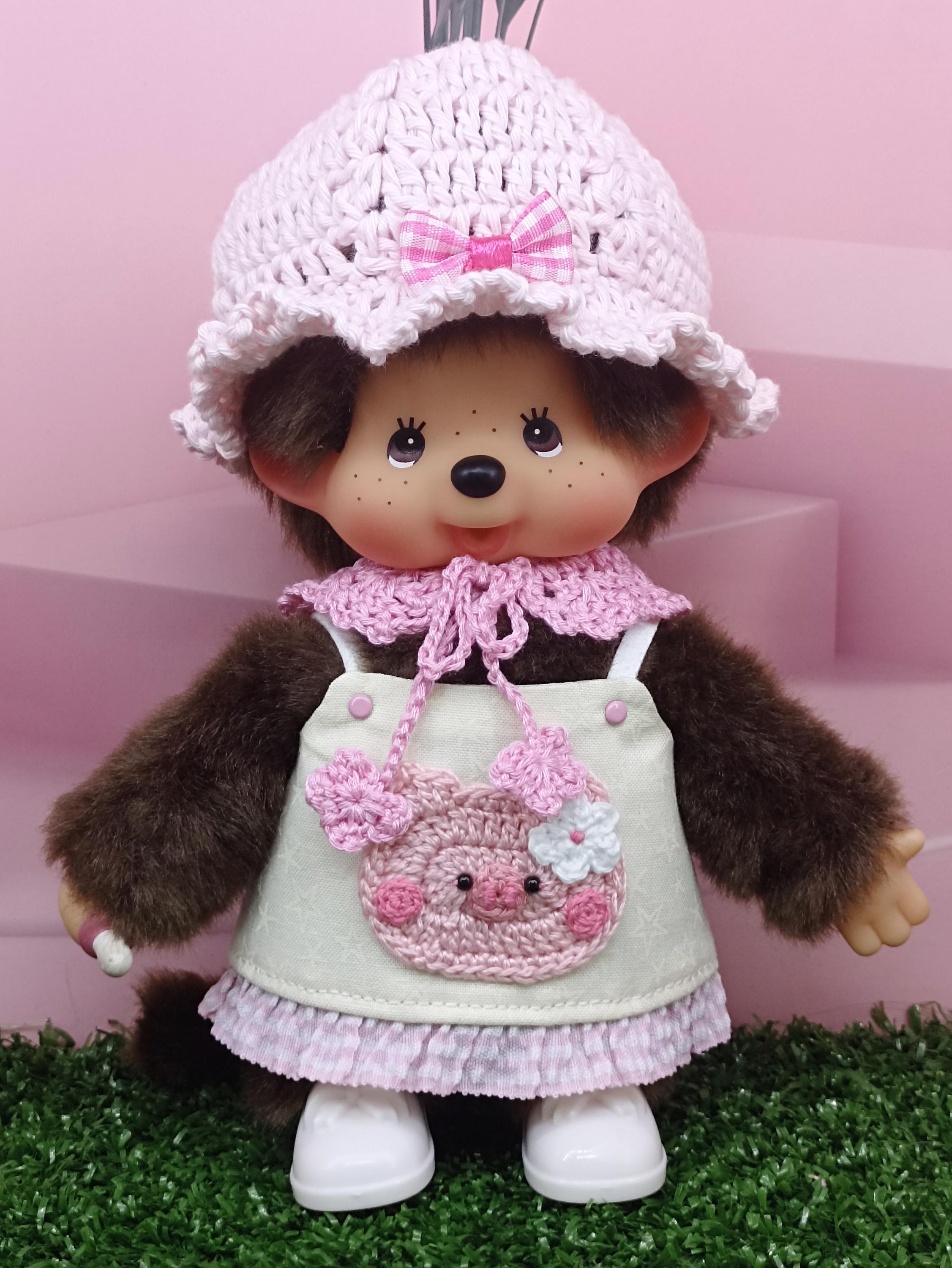 Bambola di peluche rosa portachiavi Monchhichi Idol SS Bebichichi da