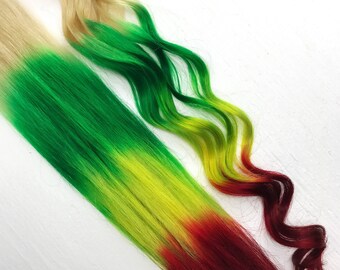 Peacock Blue Reverse Ombre Hair Extensions Purple Ombre Clip Etsy