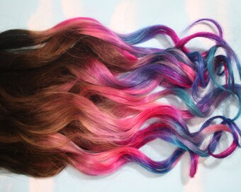 Custom Ombre Dip Dyed Hair Clip In Hair Extensions Tie Dye Etsy