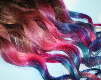 Pastel Tie Dye Tip Extensions Dark Brown Black 22 Inches Etsy