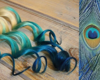 Peacock Blue Reverse Ombre Hair Extensions Purple Ombre Clip Etsy