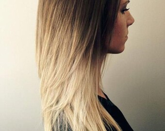 Handmade Bleached Tips Ombre Hair Extensions Human Hair Etsy