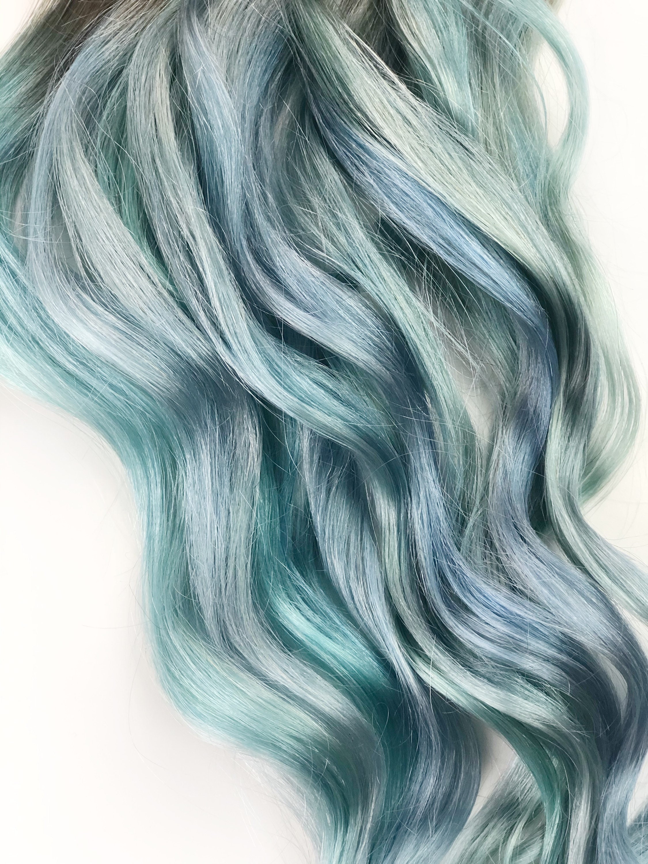 Light Blue Hair Extensions Cool Icy Blue Grey Hair Pastel - Etsy UK