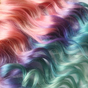 Clip In Pastel Hair Extensions, Pink Hair, Hair Weave, Wide Tracks, Ombre Hair Extensions, Pink Hair, Mint Hair, Rainbow Hair, Festival Hair image 1